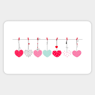 hanging love Valentine's retro hearts Sticker